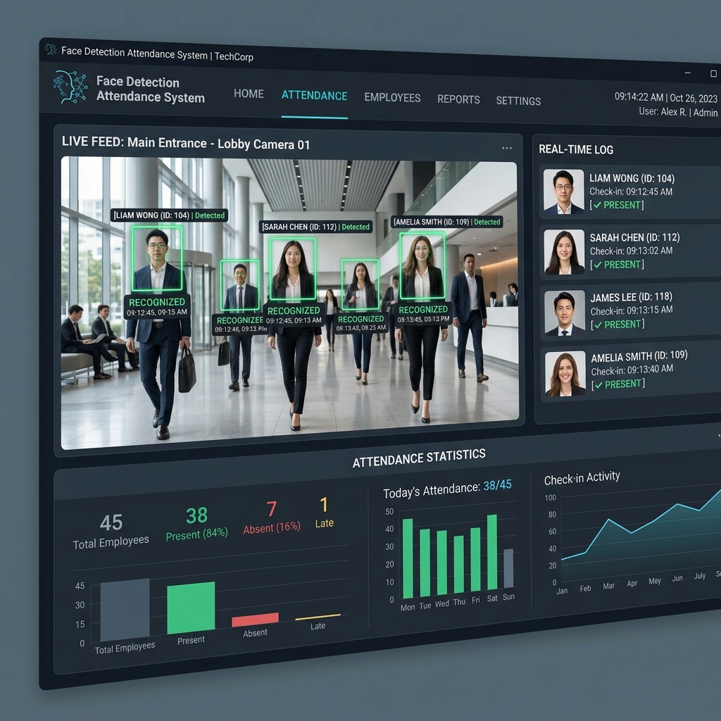 Face Detection Attendance System - AI project screenshot